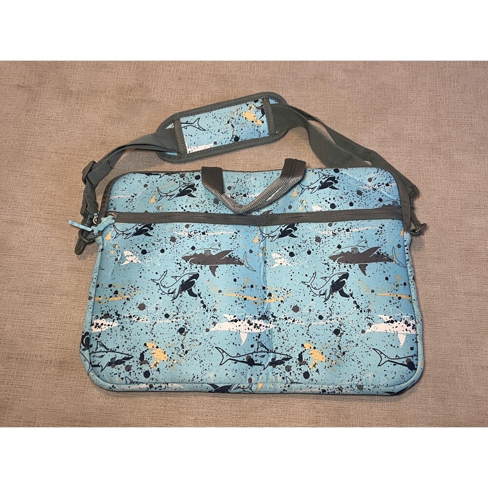 Unbranded Laptop Bag One Size Shark Print Padded Case Shoulder Strap